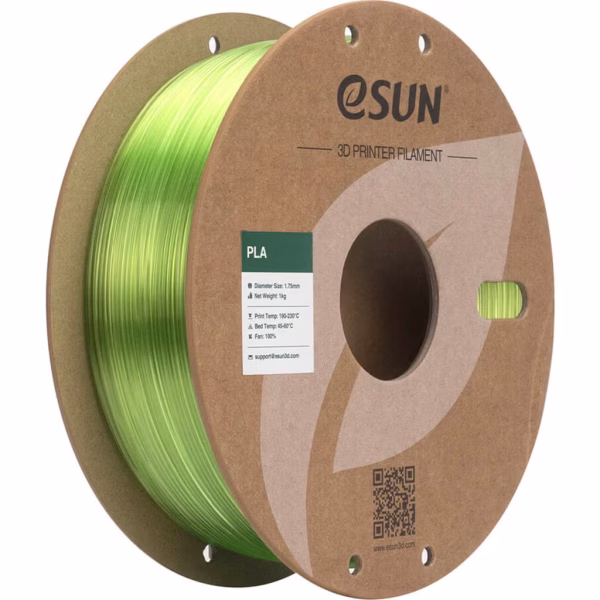eSUN PLA Clear ZELENA (Rainbow Green Crystal) 1kg 1.75mm PaperRoll (PLA-CLRB175O